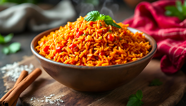 Arroz rojo con cannella e cuminoVedi ricetta.