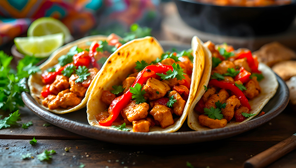 Fajitas di pollo al peperoncinoVedi ricetta.