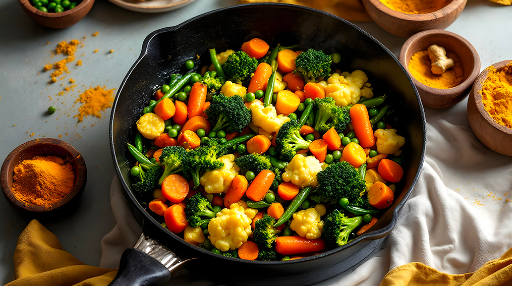 Verdure allo zenzero e curcumaVedi ricetta.